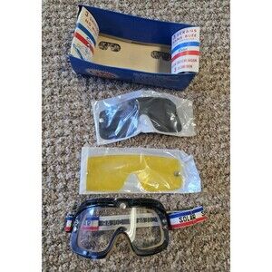 Solar Snowmobile Goggle ATV Adult Size New Vintage Yellow Black Lens